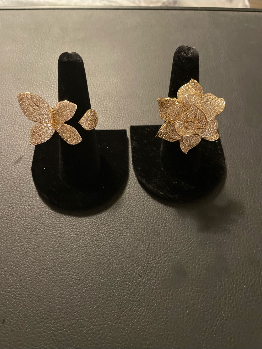 2 Goldtone Statement Rings
